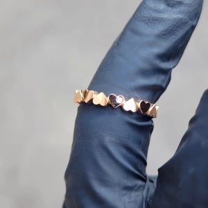 18k 로즈골드 하트이터니 반지