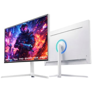 아즈텍 32인치 FHD 240Hz 1ms VA패널 HDR 강화유리 화이트 게이밍 모니터