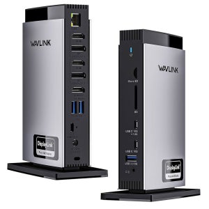 WAVLINK 도킹 스테이션 3 모니터, M1 / M2 M3 M4 Windows용 트리플 4K@60Hz, 3배 HDMI 또는 2배 디스플레이포트가 있는 디스플레이링크 도크, 130