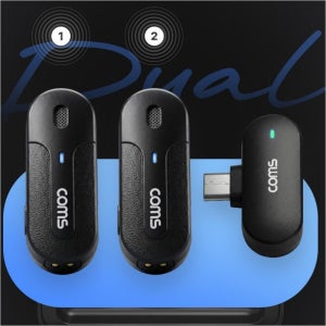 듀얼 블루투스 무선 핀마이크 ASMR 유튜브 방송용 미니형 송수신기 COMS VA346 세미나용