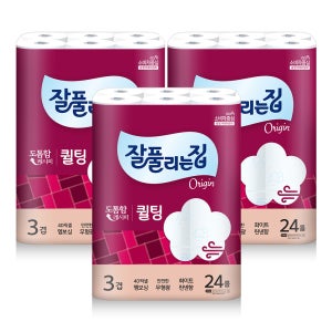 잘풀리는집 퀼팅 화장지 30m 24롤 3팩