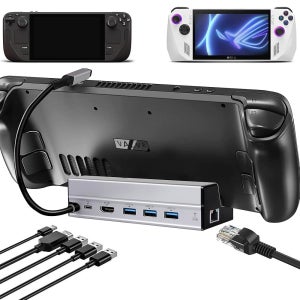 스팀 데크용 도킹 스테이션, 6in1 데크 도크(HDMI 2.0 포함) 최대 4K@60Hz, 3개의 USBA 3.0 포트 각각 5Gbps, 기가비트 이더넷, 100W USBC PD