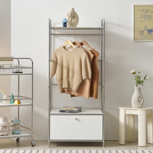 밀로 미드센츄리 행거 모듈 시스템 행거 드레스룸 서랍 선반형 낮은 옷장 1단 600