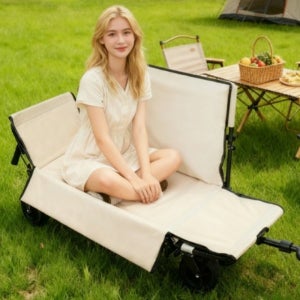 900D 초대형 풀오픈 벤치 캠핑 웨건 폴딩 카트 쇼핑 트레일러