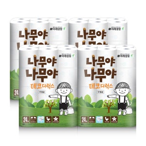 잘풀리는집 나무야나무야 데코디럭스 24롤 4팩