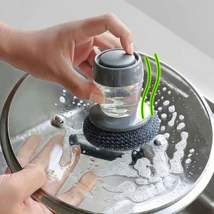 세제 펌핑 설거지 브러쉬 수세미 일체형 세제충전 디스펜서 주방 설거지솔 주방 싱크대 세척솔