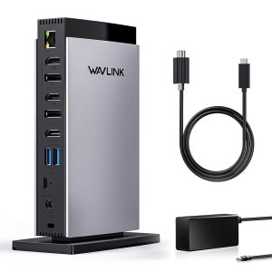 WAVLINK USB C 디스플레이링크 도킹 스테이션(HDMI 4K60Hz 3개 포함), M1 /M2 /M3 /Windows용 디스플레이 트리플 스테이션, 포트 5개, 2DP,