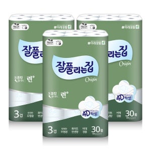 잘풀리는집 화장지 화이트 린넨향 련 30m 90롤