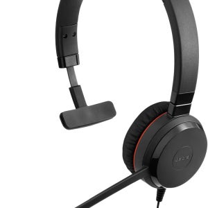 자브라 마이크 포함 30 II 유선 싱글 이어 헤드셋 진화 - 3.5mm 잭 USB-A/USB-C 연결 노이즈 캔슬링 컴퓨터 온라인 회의 플랫폼과 호환 All Platforms