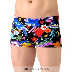 아레나 남성 터프스킨 연습용 탄탄이 남자 숏사각 수영복 블랙블루 AS6SWM24M BKBL