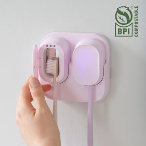 브러쉬업 칫솔살균기 헤드형 충전식 UV-C 자외선 광파 건조기 소독기 블라썸 핑크