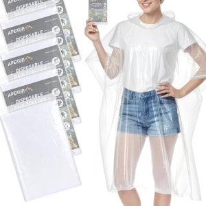 APEXUP 성인용 휴대용 우비 캠핑 등산 여행 레인코트 비옷 휴대용 일회용 투명