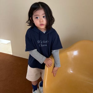 NRK 주니어 남아 여아 아동 챠밍 후드 반팔티셔츠