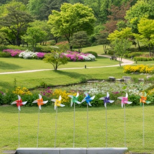 [국산] 시선을 사로잡는 PET 투톤 바람개비 (3만이상구매시 태극기바람개비지급)