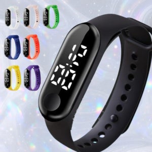 손목 스트랩 18종 IP67 방수 터치 스포츠 전자시계 LED 운동