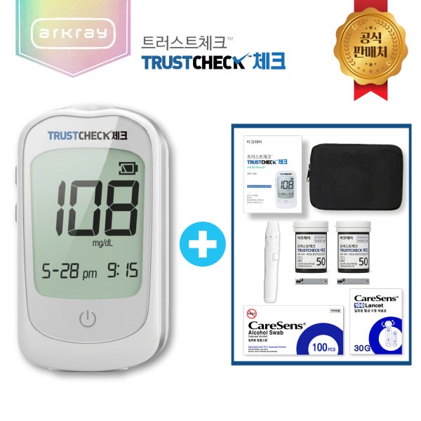 트러스트체크 혈당체크기 측정기 당체크기계 당뇨검사키트 당화혈색소 검사기