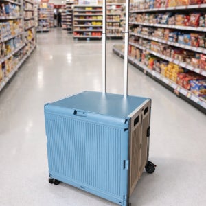 접이식 쇼핑카트 손잡이 달린 이동식 폴딩카트 마트장보기 캠핑(최대중량 75KG)