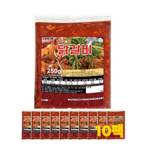 충청식품 불티나 춘천닭갈비 닭다리살 캠핑요리 음식 닭갈비 250g, 10개