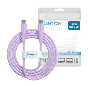 팬택 45W CtoC 고속 충전 파스텔 케이블 퍼플, 1개, 2m