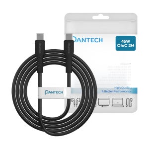팬택 45W CtoC 고속 충전 파스텔 케이블 블랙, 1개, 2m