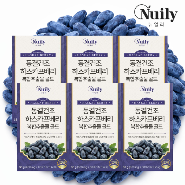 뉴일리 동결건조 하스카프베리 폴란드 <b>댕댕이나무열매</b> 복합<b>추출물</b> 60정 6박스