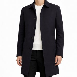 바쏘옴므 26SS 남성 트렌치코트 블랙 간절기 기본핏 맥코트 봄 정장코트 WA5CC12A