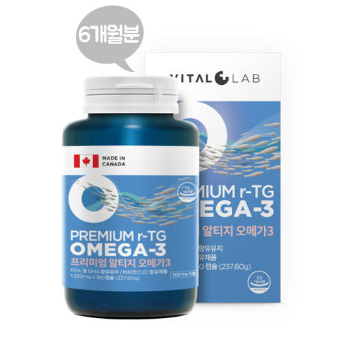 <b>바이탈랩</b> 프리미엄 rTG 오메가3 1300mg6개월분 E