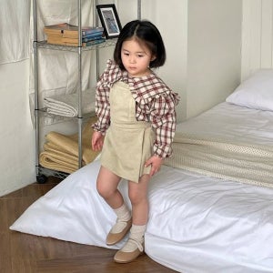 오호 26봄 체크프릴카라블라우스 유아 아동 키즈 주니어 여아