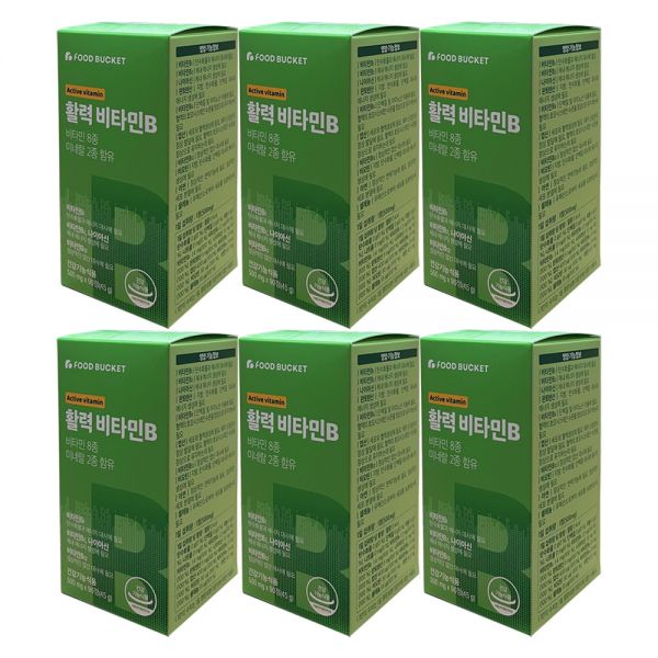 <b>푸드버킷 활성비타민B 컴플렉스</b> 500mg x 90정 6개