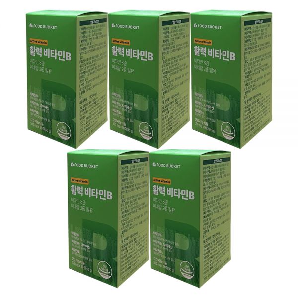 <b>푸드버킷 활성비타민B 컴플렉스</b> 500mg x 90정 5개