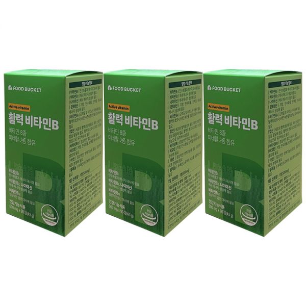 <b>푸드버킷 활성비타민B 컴플렉스</b> 500mg x 90정 3개