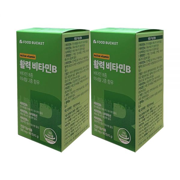 <b>푸드버킷 활성비타민B 컴플렉스</b> 500mg x 90정 2개