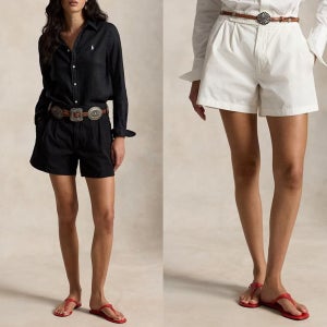 폴로 랄프로렌 플리티트 코튼 여성 쇼츠 반바지