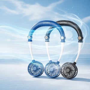 휴대용 넥밴드 선풍기 미니 목걸이 목풍기 넥풍기 목에거는 냉각 여름필수템 블랙