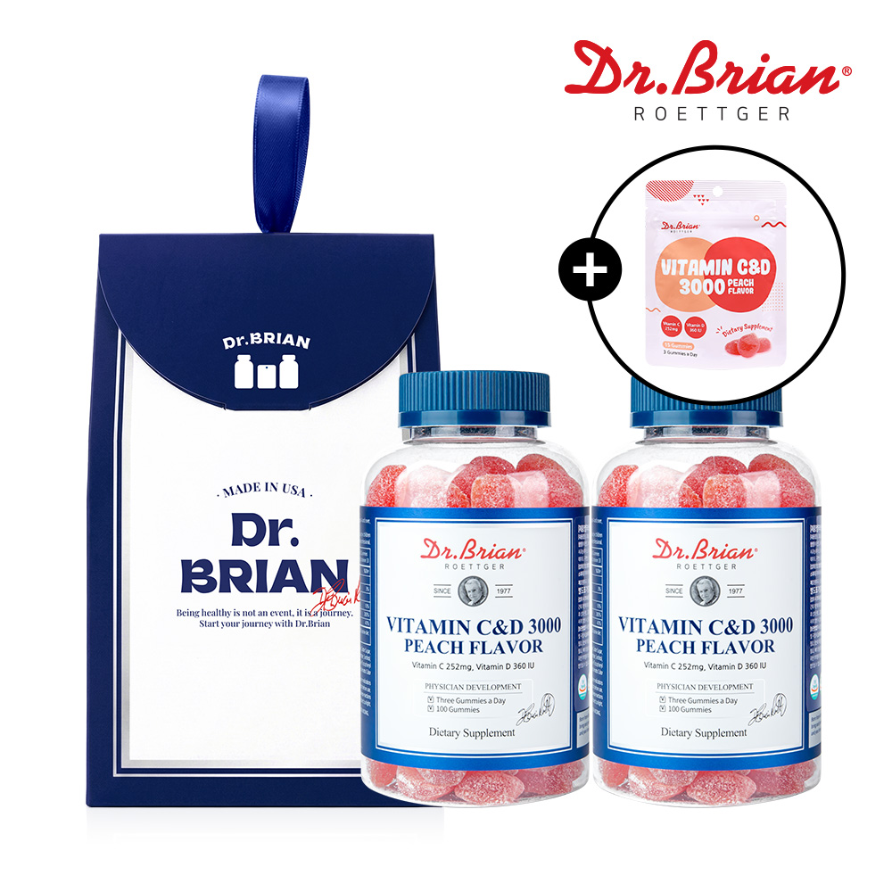 [네이버단독]닥터브라이언 비타민 젤리 비타민C D 3000 100구미 2개 선물세트