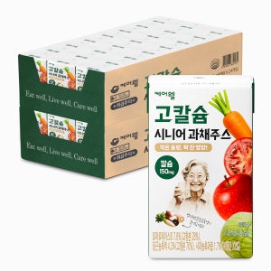 [본사] 케어웰 고칼슘 시니어 과채주스 145ml 48팩 사과 당근 토마토 양배추 과일 야채즙 음료