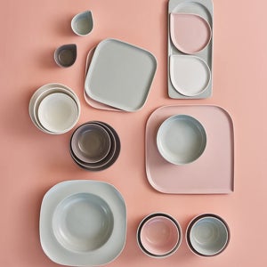 4인 국산 도자기 식기세트 신혼그릇 접시 혼수 21종, 복숭아+하늘+우윳+잿빛, 1세트