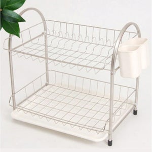 스텐 식기 건조대 설거지 그릇 접시 정리대 선반 2단