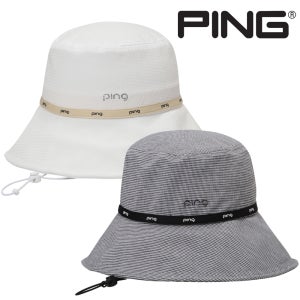 핑 골프웨어 여성 로고 테잎 언발챙 버킷햇 파크 골프 라운딩 자외선차단 모자 F1CP056