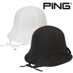 핑 골프웨어 여성 끈장식 돔형 버킷햇 파크 골프 라운딩 햇빛차단 모자 F1CP057