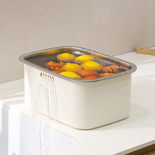 라라밤 올스텐 물빠짐 설거지통 젖병 싱크대 설거지볼 사각 8.5L