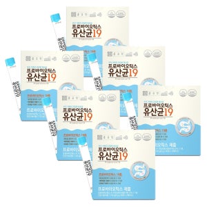 식약처인정 19종유산균 프리바이오틱스 종근당 프로바이오틱스 유산균19 2g 60포, 6개
