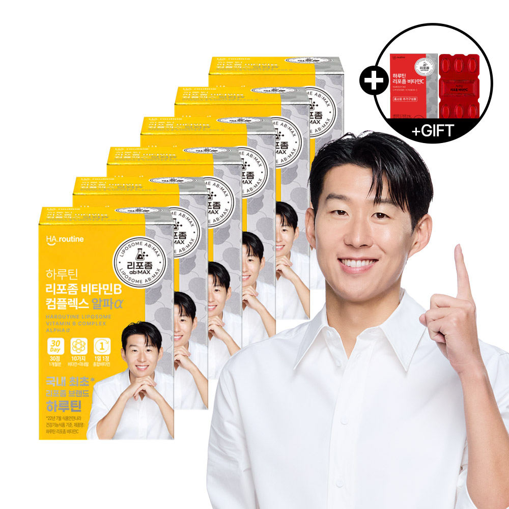 [손흥민 PICK] 하루틴 리포좀 비타민B <b>컴플렉스</b> 알파a 30정, 6개