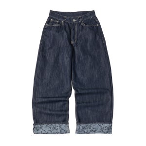 [원더플레이스 꼬모니노즈] W ROLLUP DENIM PANTS [BLACK]