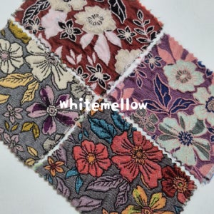 로얄 보타닉 가든 플라워 실키 메탈 엠보싱 자카드원단 6칼라 자가드