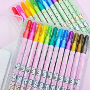 먼작귀 12색 사인펜 학용품 싸인펜 세트 12개입