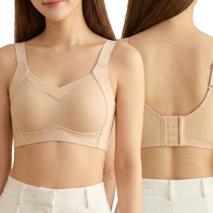 미미캐츠 가슴 작아 보이는 처짐 방지 V라인 노와이어 미니마이저 여성 브라 MC7001