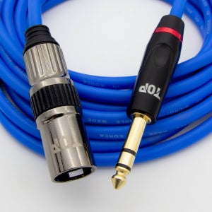 HDTOP 국산 5.5 스테레오 TO XLR 수 마이크 케이블 블루 20M HT-TP1365
