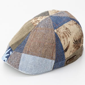 여름 패치워크 헌팅캡 도리구찌 린넨 체크 모자