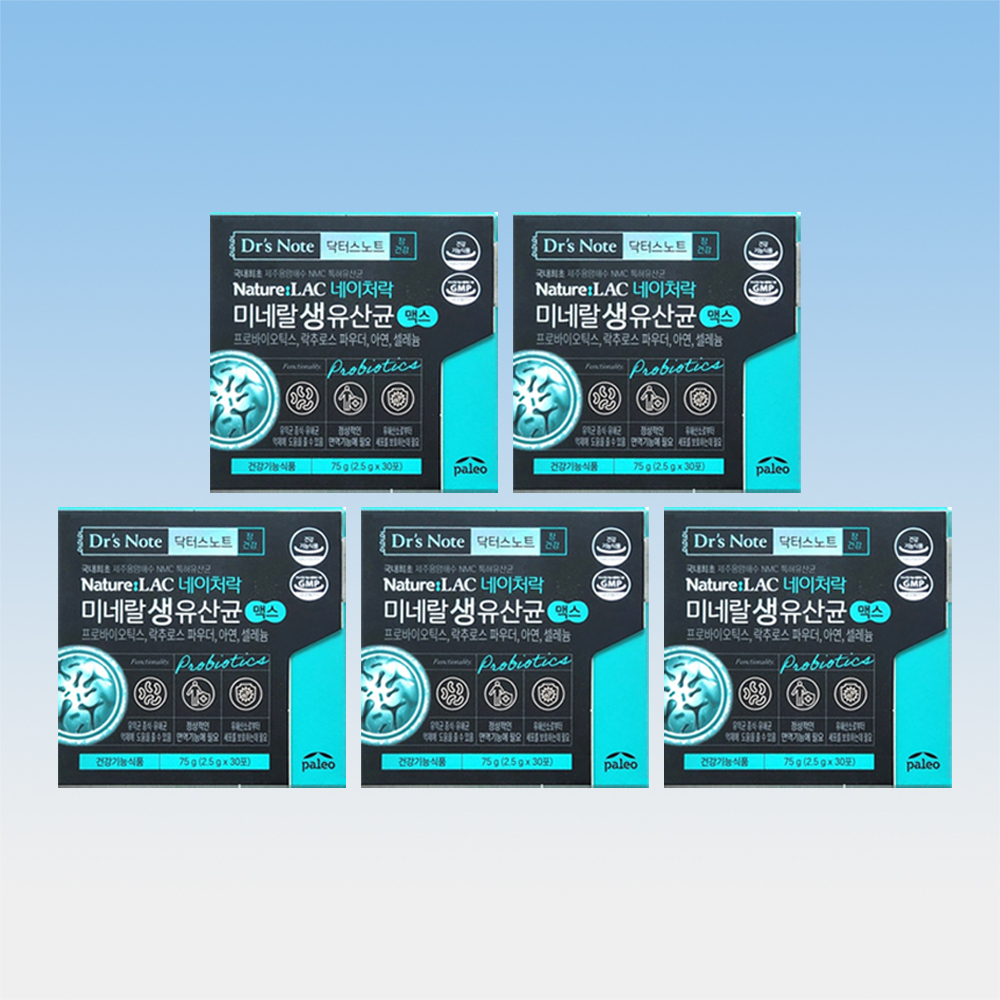 팔레오 닥터스노트 네이처락 미네랄 생유산균 맥스 2.5g x 30포, 5개